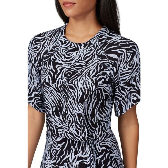 Proenza Schouler Animal Print Short Sleeved Draped Dress 8 - Picture 4 of 14